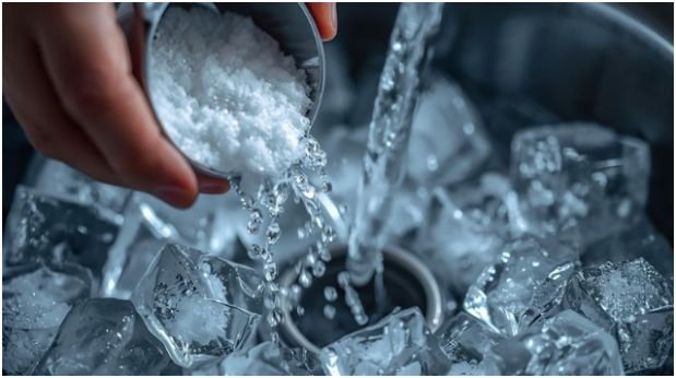 Ice + Salt (the scrubbing cleaner)