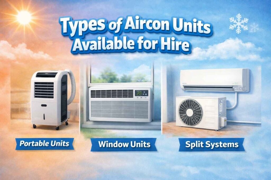 Types of Aircon Units Available for Hire