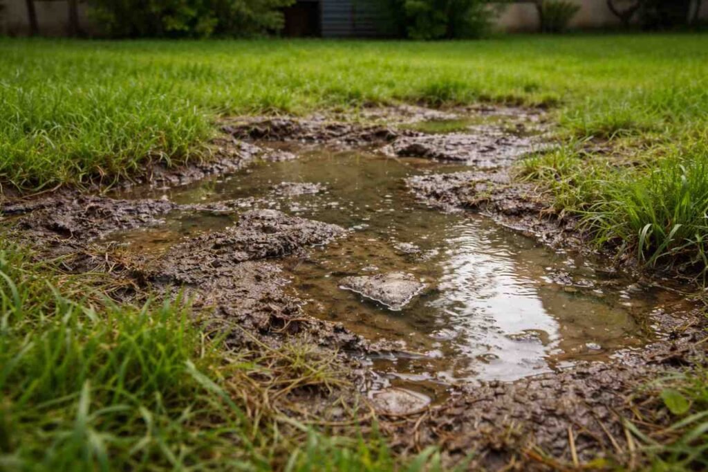 Pooling Water and Soggy Soil
