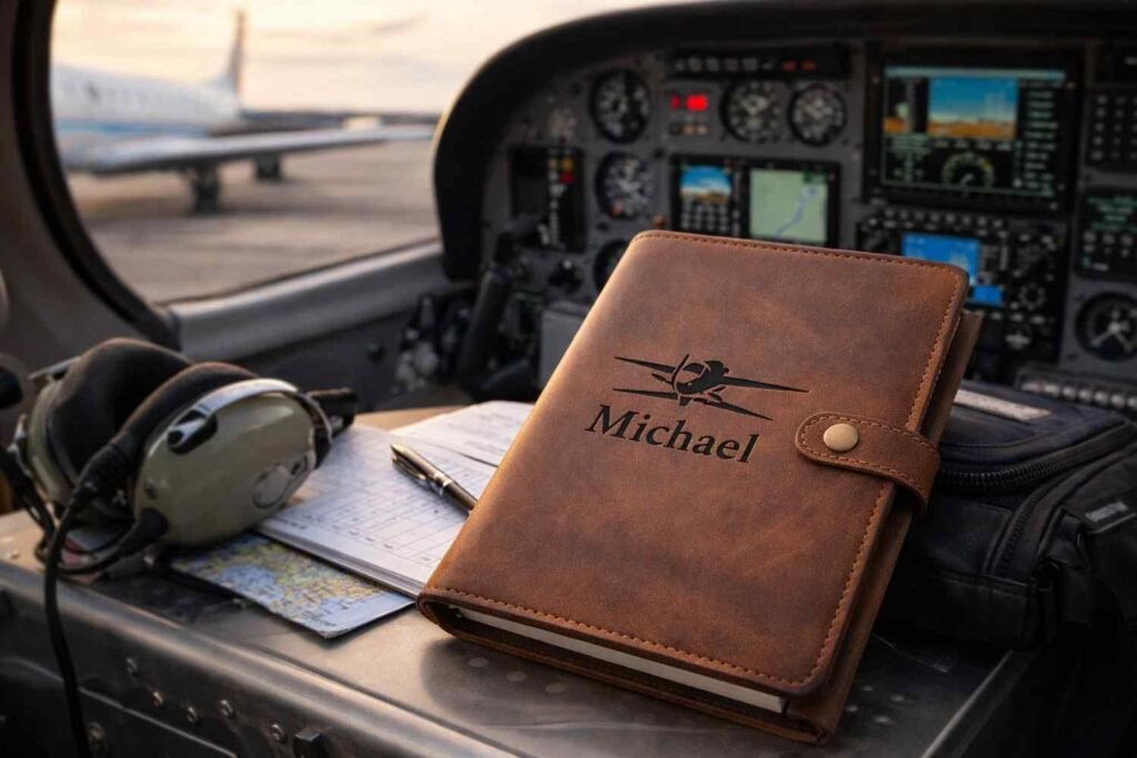 Personalized Leather Logbook Cover